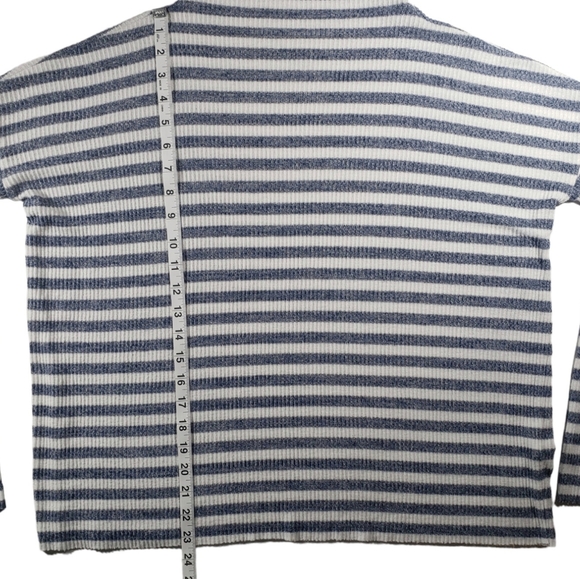 Lucky Brand Cloud Jersey Rib Stripe Mock Neck Shirt Size Small - Picture 6 of 12